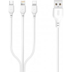Charging Cable USB A 2.0 Male Type C/Micro USB/Lightning White 1m XO-NB103
