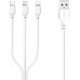 Charging Cable USB A 2.0 Male Type C/Micro USB/Lightning White 1m XO-NB103