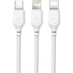 Charging Cable USB A 2.0 Male Type C/Micro USB/Lightning White 1m XO-NB103 Charging Cable USB A 2.0 Male Type C/Micro USB/Lightning White 1m XO-NB103