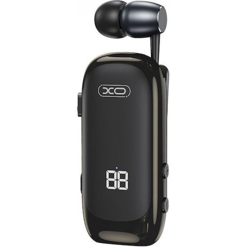 Handsfree Wireless Bluetooth Mini Black Mono Retractable Ασύρματο Ακουστικό XO-BE51