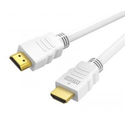HDMI 1.4V Male To HDMI Male White Cable Gold 1m 3D 4K 60Hz Cabletime CT-AV540 Καλώδιο Λευκό