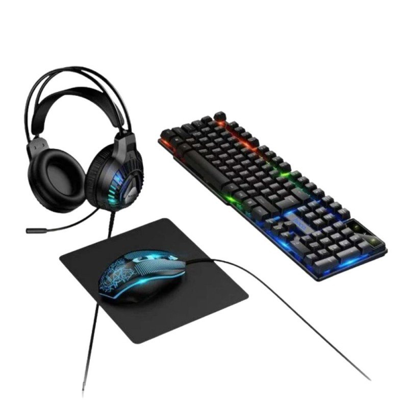 Gaming Set Hoco GDI86 English Keyboard & Mouse Led RGB & Headset & Mousepad Αγγλικό Πληκτρολόγιο & Ποντίκι &Ακουστικά