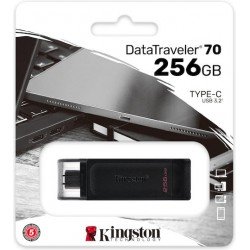 256GB USB 3.2 Stick Flash Drive Black Kingston Datatraveler 70 DT70/256GB Στικάκι 256GB USB 3.2 Stick Flash Drive Black Kingston Datatraveler 70 DT70/256GB Στικάκι