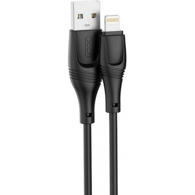 USB A 2.0 Cable Male To Lightning Male Black 3m Fast Charging 2.1A Silicone Καλώδιο Φόρτισης Μαύρο XO-NB238 USB A 2.0 Cable Male To Lightning Male Black 3m Fast Charging 2.1A Silicone Καλώδιο Φόρτισης Μαύρο XO-NB238