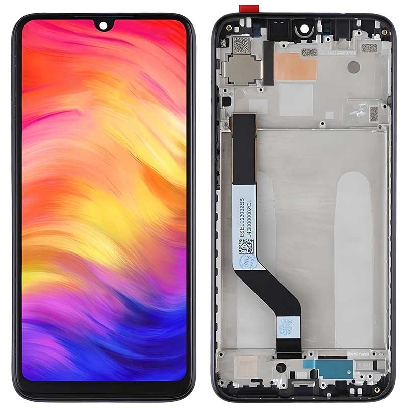 Γνήσια Οθόνη Xiaomi Redmi Note 7 Μαύρη Original LCD & Touch & Frame Black Service Pack
