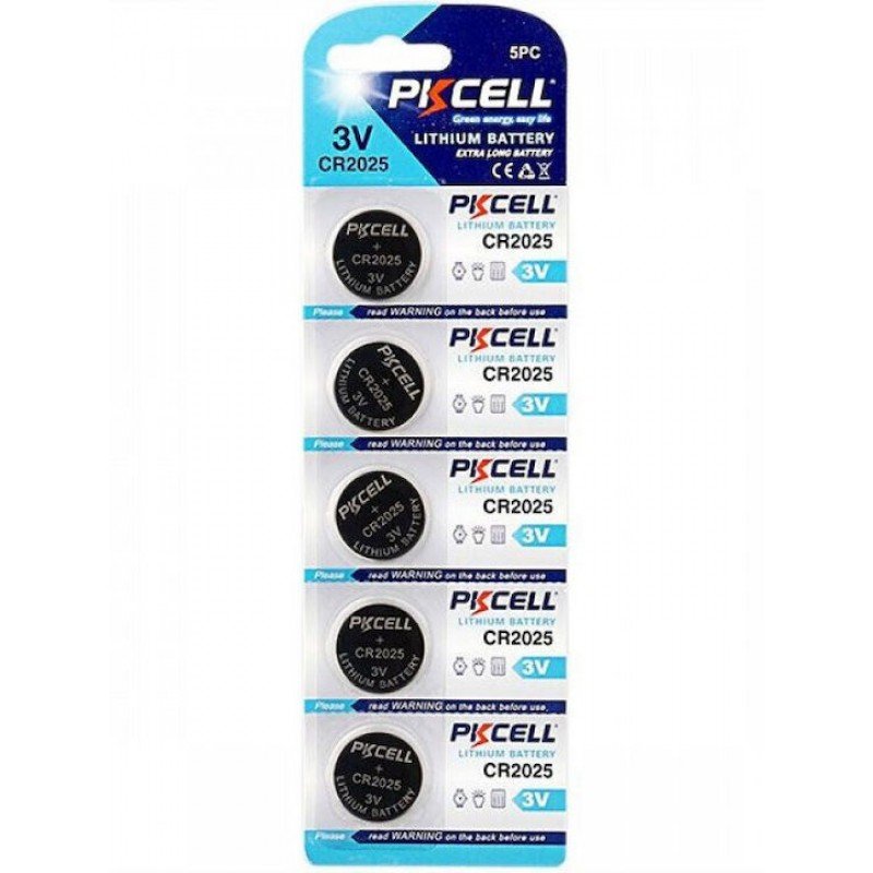 Μπαταρία Λιθίου Pkcell Lithium Battery CR2025 Premium Quality 3V (5 Pack)