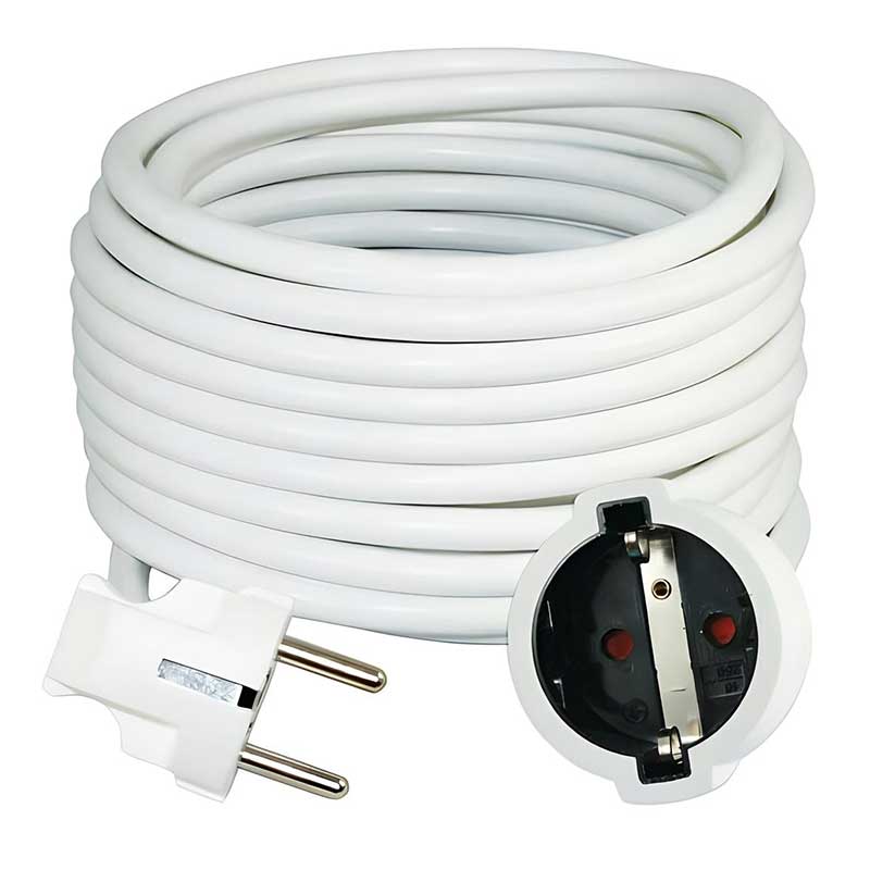 Power Cable Extension 3x1.5 Σούκο Προέκταση Καλωδίου Ρεύματος 10m λευκό