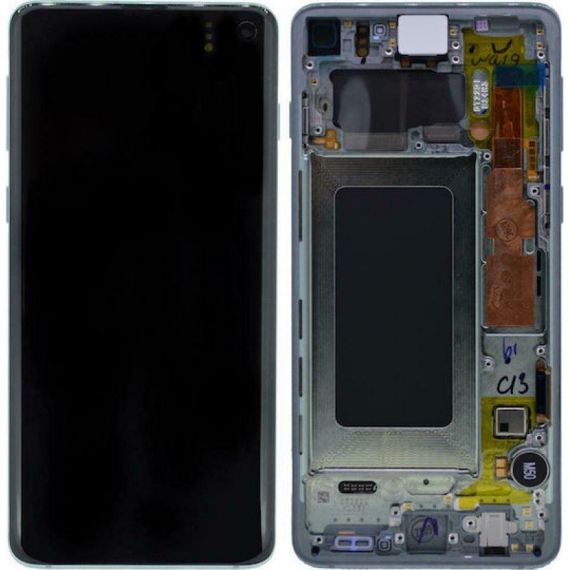 Αυθεντική Οθόνη Samsung Galaxy S10 SM-G973F GH82-18850E Original LCD & Frame Green Service Pack