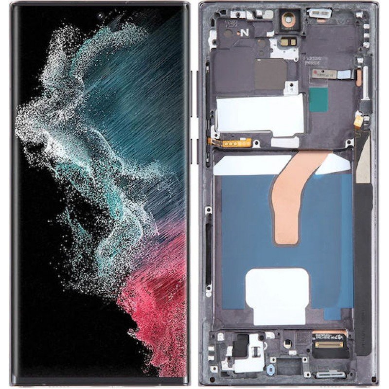 Οθόνη Samsung Galaxy S22 Ultra 5G SM-G908 Soft OLED & Touch & Frame Black