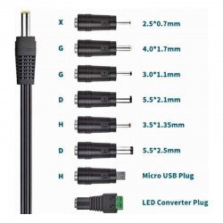 Power Adaptor 6-24V 2A DC 41W Universal Switching 8 Tips & USB 2.1A Τροφοδοτικό