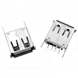 USB 2.0 Type A Connector Female Sink Flat Silver Con-U018