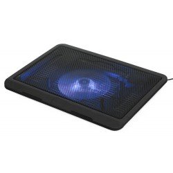 Laptop Cooler 14" 1 X Fan 12mm Led Cooling Pad Black V19 Βάση Ψύξης Φορητού
