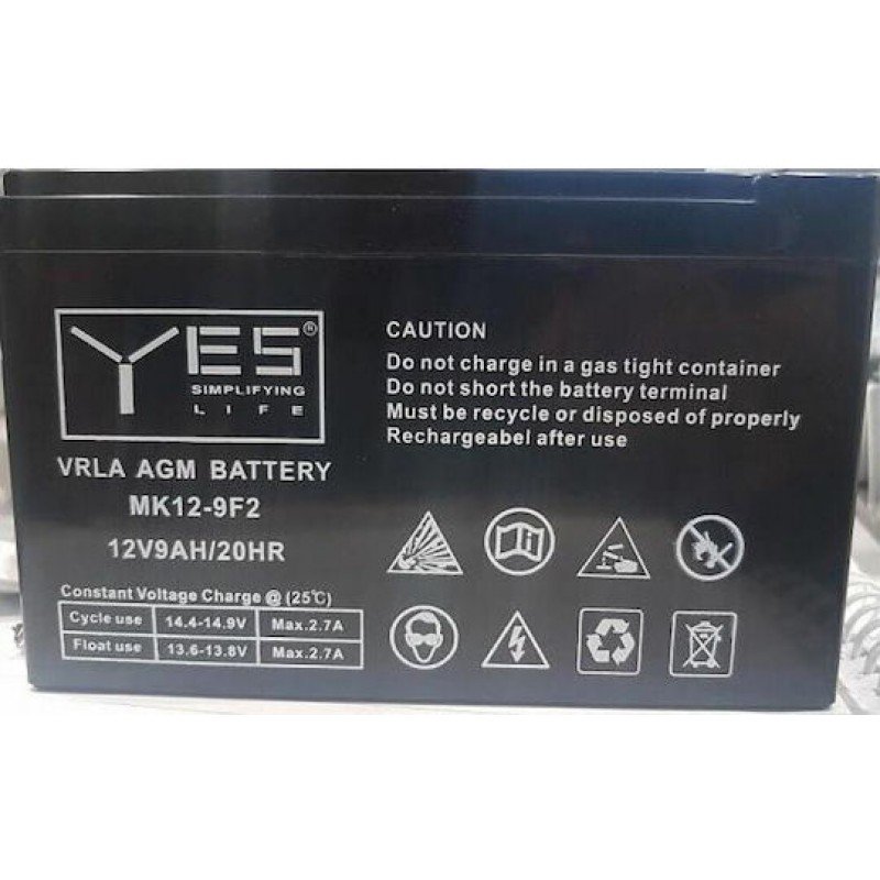 MKC Lead Battery Pack AGM UPS 12V 9Ah Μπαταρία Μολύβδου Επαναφορτιζόμενη MKC Lead Battery Pack AGM UPS 12V 9Ah Μπαταρία Μολύβδου Επαναφορτιζόμενη