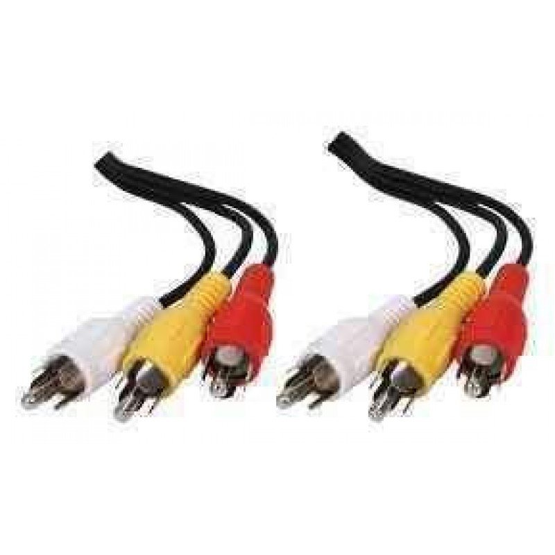 RCA CABLE 3 X MALE TO 3 X RCA MALE 5m AUDIO-VIDEO-AV CABLE GOLD HQB-004-5 CAB-R006 18120