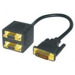 ΑDAPTOR DVI MALE TO 2 X VGA FEMALE GOLD CABLE-563