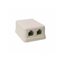 Wall Adapter RJ11 2 x Telephone Lines 6p4c Αυτοκόλλητη Πρίζα Τηλεφώνου 2 Γραμμών Λευκή FTT3-051