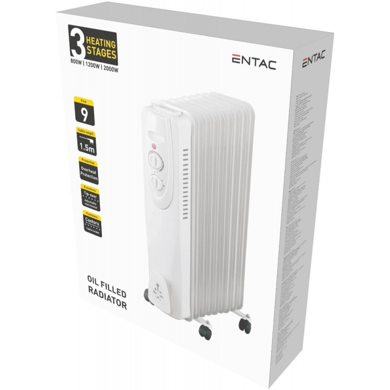 Entac Oil Radiator 2000W Καλοριφέρ Λαδιού 9 Fins Entac Oil Radiator 2000W Καλοριφέρ Λαδιού 9 Fins