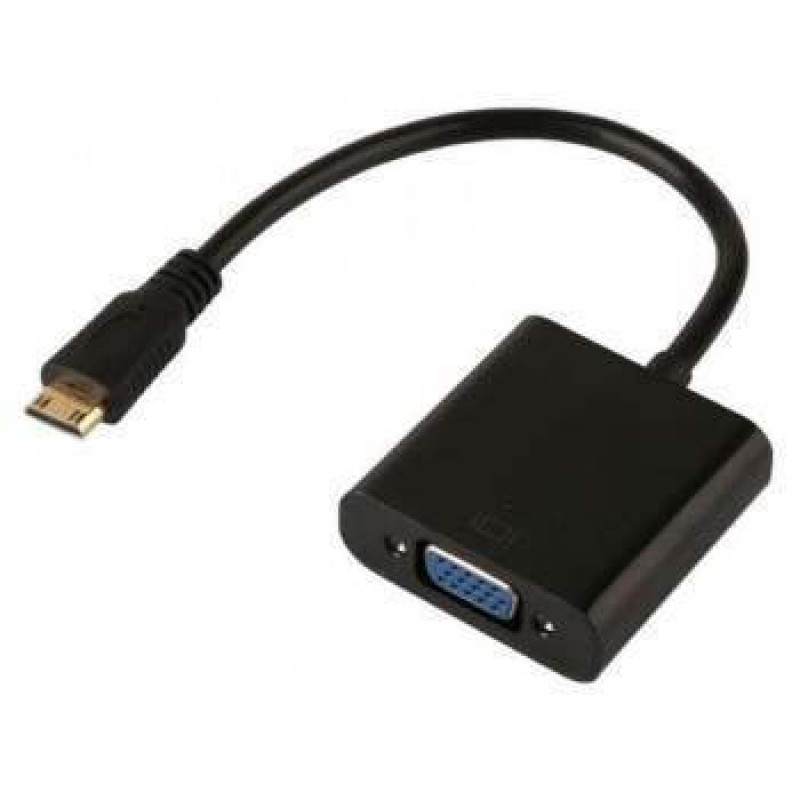 HDMI MINI 1.4 MALE 0.20m TO VGA FEMALE BLACK CAB-H031