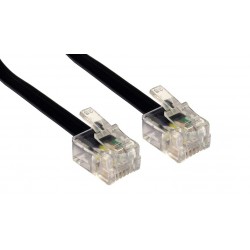 Καλώδιο Τηλεφώνου RJ11 Μαύρο Telephone Cable 20m Black 6P4C CAB-T012