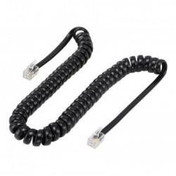 TELEPHONE SET CABLE 2m BLACK SPIRAL ΚΑΛΩΔΙΟ ΤΗΛΕΦΩΝΙΚΗΣ ΣΥΣΚΕΥΗΣ 4P4C CAB-T014