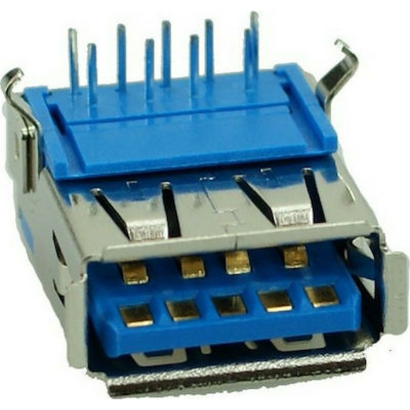 USB 3.0 Type A Connector Female Up Sink Flat Silver Con-U004