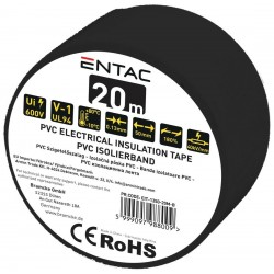 Insulating Electrical Tape PVC Entac Black Μονωτική Ταινία Μαύρη 50mm x 20m Insulating Electrical Tape PVC Entac Black Μονωτική Ταινία Μαύρη 50mm x 20m