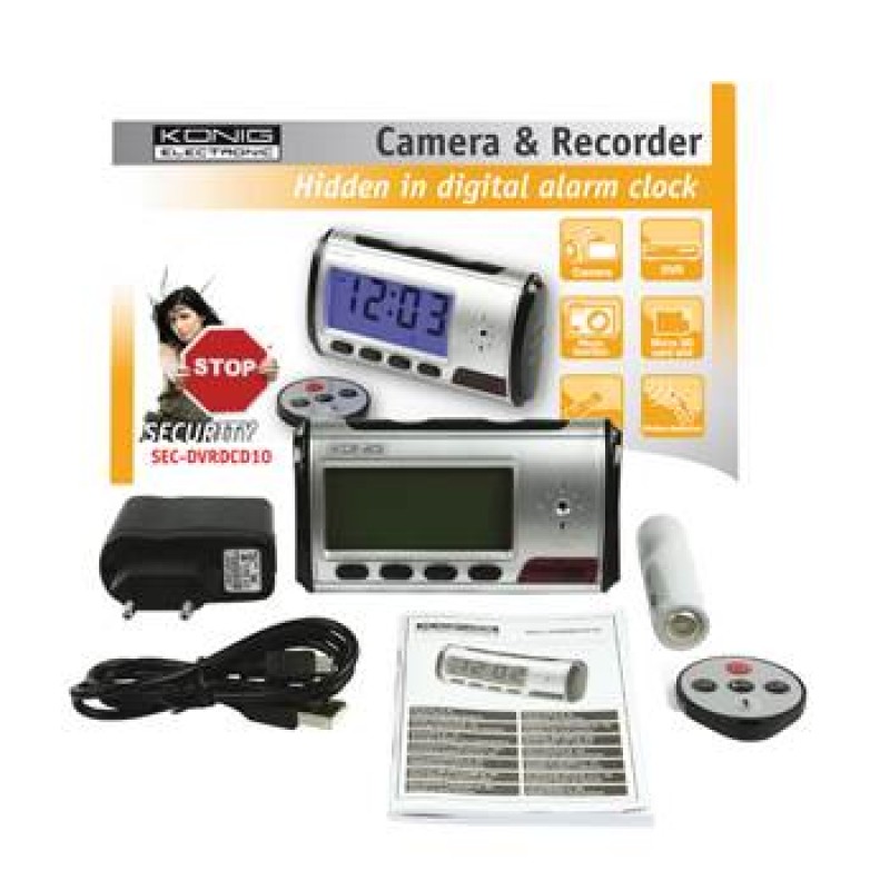CAMERA/RECORDER MICRO & DIGITAL ALARM CLOCK KONIG SAS-DVRDCD10 CAMERA/RECORDER MICRO & DIGITAL ALARM CLOCK KONIG SAS-DVRDCD10