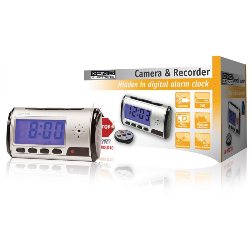 CAMERA/RECORDER MICRO & DIGITAL ALARM CLOCK KONIG SAS-DVRDCD10 CAMERA/RECORDER MICRO & DIGITAL ALARM CLOCK KONIG SAS-DVRDCD10