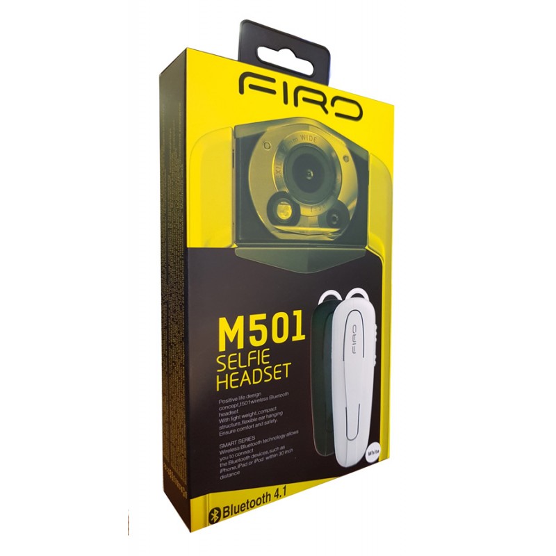 FIRO M501 HANDSFREE WIRELESS BLUETOOTH SELFIE HEADSET MINI WHITE FIRO M501 HANDSFREE WIRELESS BLUETOOTH SELFIE HEADSET MINI WHITE