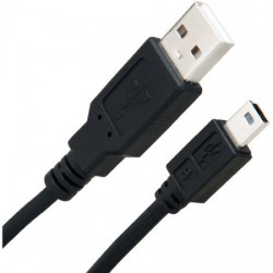 USB A 2.0 Male To USB B Mini 5pin Male Cable 1.5m Black Powertech CAB-U025 USB A 2.0 Male To USB B Mini 5pin Male Cable 1.5m Black Powertech CAB-U025