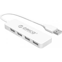 USB 2.0 Hub Port 4 Θέσεων Λευκό ORICO-FL01-WH-BP USB 2.0 Hub Port 4 Θέσεων Λευκό ORICO-FL01-WH-BP