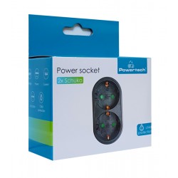 Πολύμπριζο 2 Θέσεων Μαύρο Power Socket Shucko Black PT-821