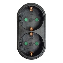 Πολύμπριζο 2 Θέσεων Μαύρο Power Socket Shucko Black PT-821