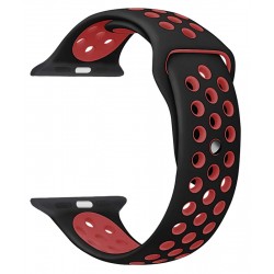 Apple Watch 42/44mm Band Black/Red Λουράκι Rockrose RRBAWSNR