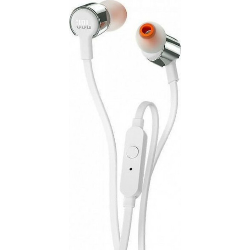 Earphones Ergonomic In-Ear Design With Mic White Ακουστικά & Μικρόφωνο Γκρι-Λευκά JBL T210 Earphones Ergonomic In-Ear Design With Mic White Ακουστικά & Μικρόφωνο Γκρι-Λευκά JBL T210