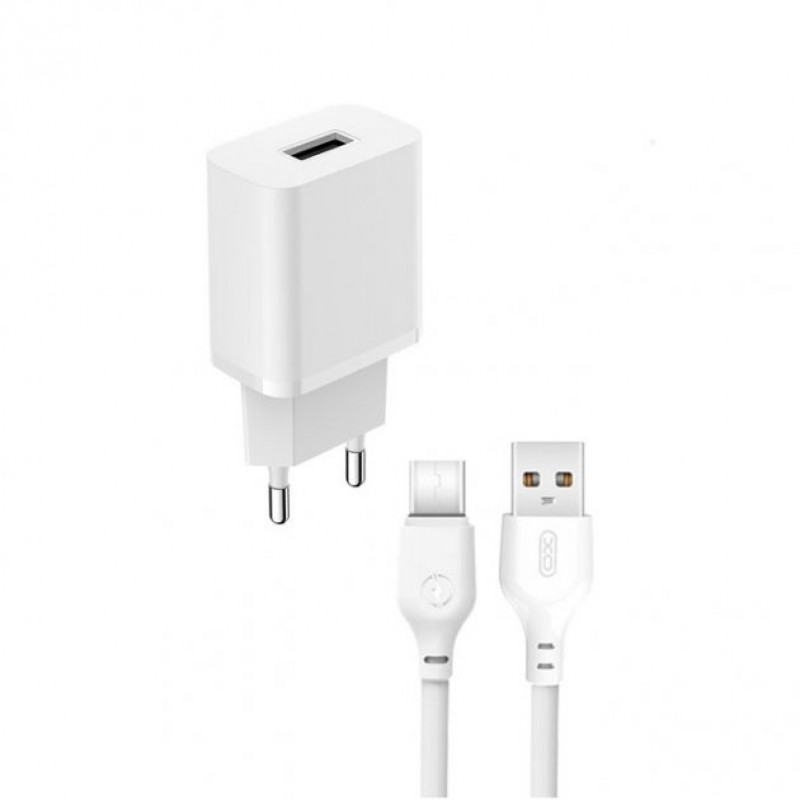 Φορτιστής Πρίζας Quick Power Charger USB A To Type C 5V 2.4A White XO-L99