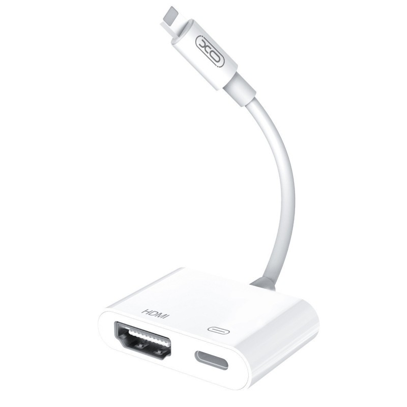 Lightning Adaptor To HDMI 1.4 Adapter Converter White 0.2m Καλώδιο Σύνδεσης Τηλεόρασης Λευκό XOHUB005
