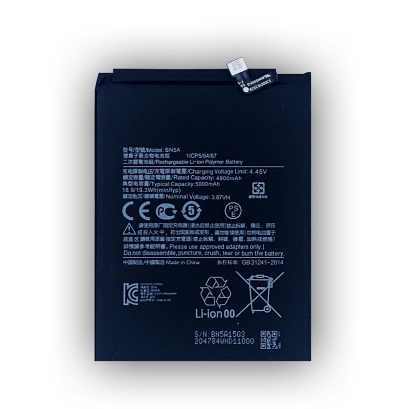 Μπαταρία Xiaomi Redmi Note 10 5G/Redmi 10/Poco F3 Pro/Poco Mi 3 Pro Li-ion 3.85V 4900mAh OEM Battery BN5A
