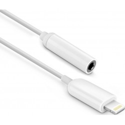 Detech Lightning Adapter Male To Jack 3.5 Female Cable 0.1m White 14458 CCA-LM3.5F-01-W 14979