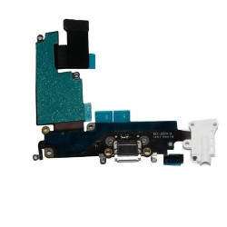 Καλωδιοταινία Φόρτισης & Υποδοχή Ακουστικού iPhone 6 Plus Charging Port & Audio Jack White i6 Plus