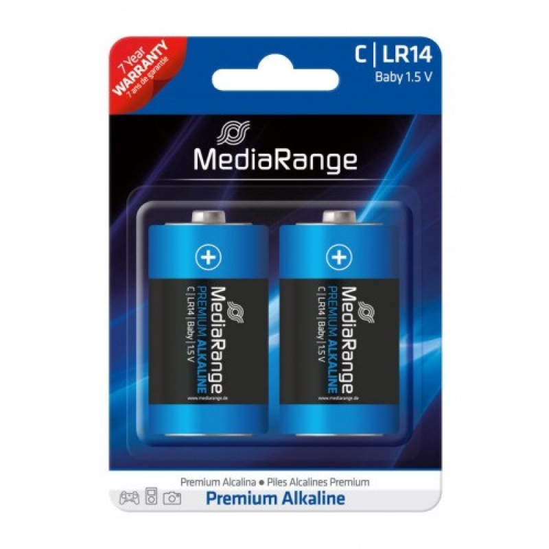 MEDIARANGE MRBAT108 BATTERIES BABY C PREMIUM ALKALINE 2 X 5960mha BATTERY 1.5 V LR14
