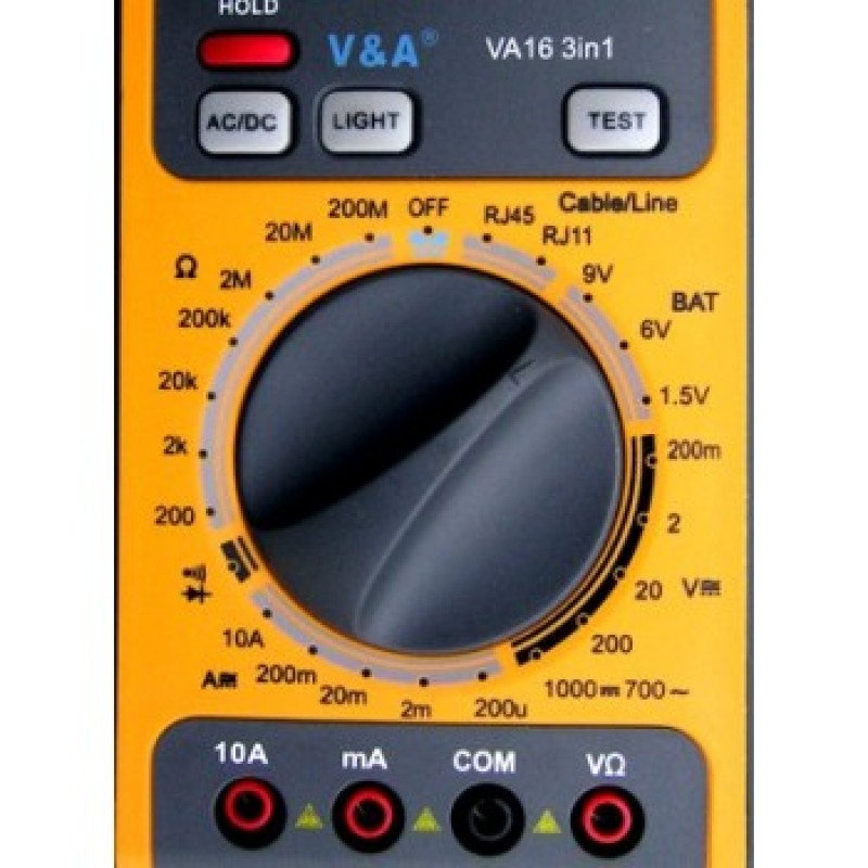 WLC119 MULTIMETER DIGITAL NETWORK RJ45 & TELEPHONE RJ11 TESTER ΨΗΦΙΑΚΟ ΠΟΛΥΜΕΤΡΟ VA16