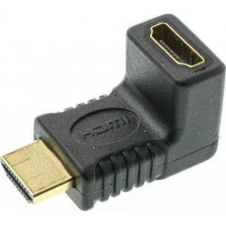 Powertech CAB-H035 Adaptor Gold HDMI 1.4V 19pin Female To Male 90 Black Μούφα Γωνιακή