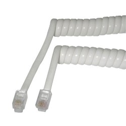 TELEPHONE SET CABLE 1m WHITE SPIRAL ΚΑΛΩΔΙΟ ΤΗΛΕΦΩΝΙΚΗΣ ΣΥΣΚΕΥΗΣ 4P4C CAB-T017
