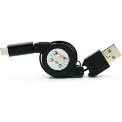  USB 2.0 Cable To Lightning  Fast Charge Extractable Black 0.70m Καλώδιο Μαύρο CAB-U104