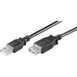 USB A 2.0 Extension Cable M-F 3m Black 143/3HS 93600 CAB-U012 USB A 2.0 Extension Cable M-F 3m Black 143/3HS 93600 CAB-U012