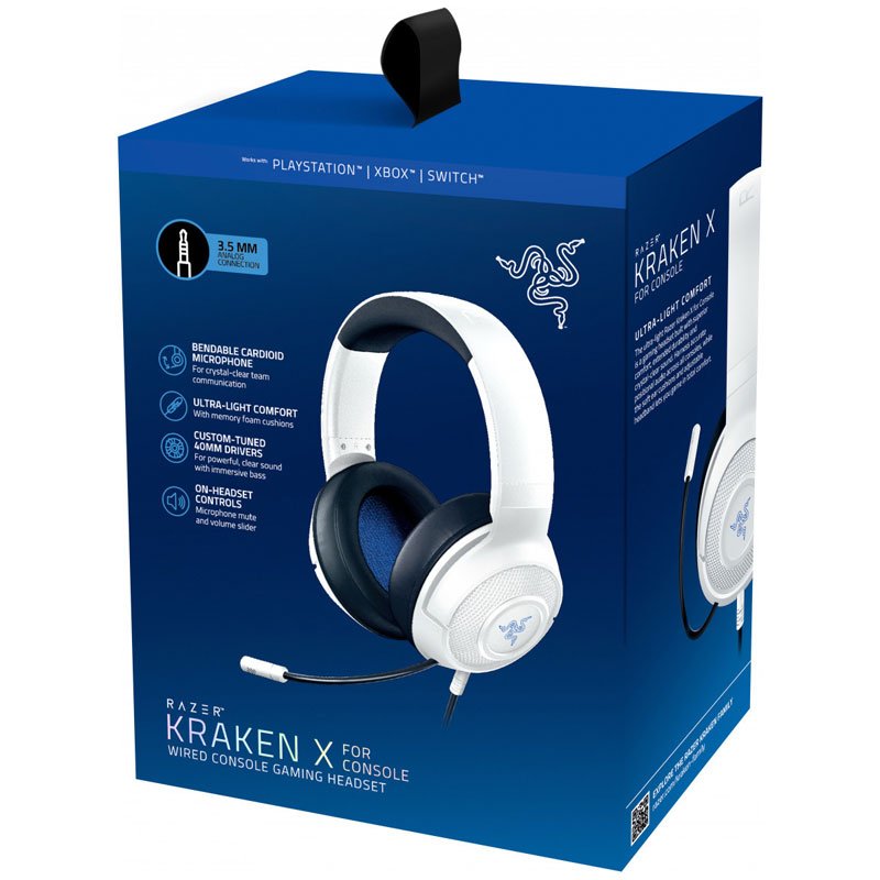 Razer Kraken X PC/PS4/PS5/XBOX Gaming Headset (3.5mm) White Ενσύρματα Ακουστικά Λευκά Razer Kraken X PC/PS4/PS5/XBOX Gaming Headset (3.5mm) White Ενσύρματα Ακουστικά Λευκά