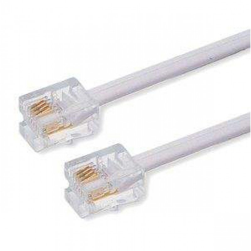 Καλώδιο Τηλεφώνου RJ11 Λευκό Telephone Cable 1.5m White 6P4C
