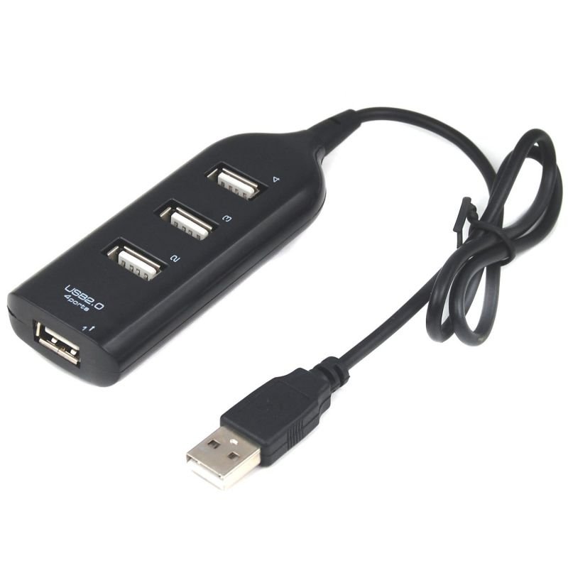 USB A 2.0 Hub Adaptor 4 X USB Port Black Αντάπτορας Σύνδεσης Τετραπλός Μαύρος QK5-A2