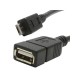 USB CABLE 0.2m A FEMALE TO MICRO USB B MALE BLACK VLMP60515B0.20